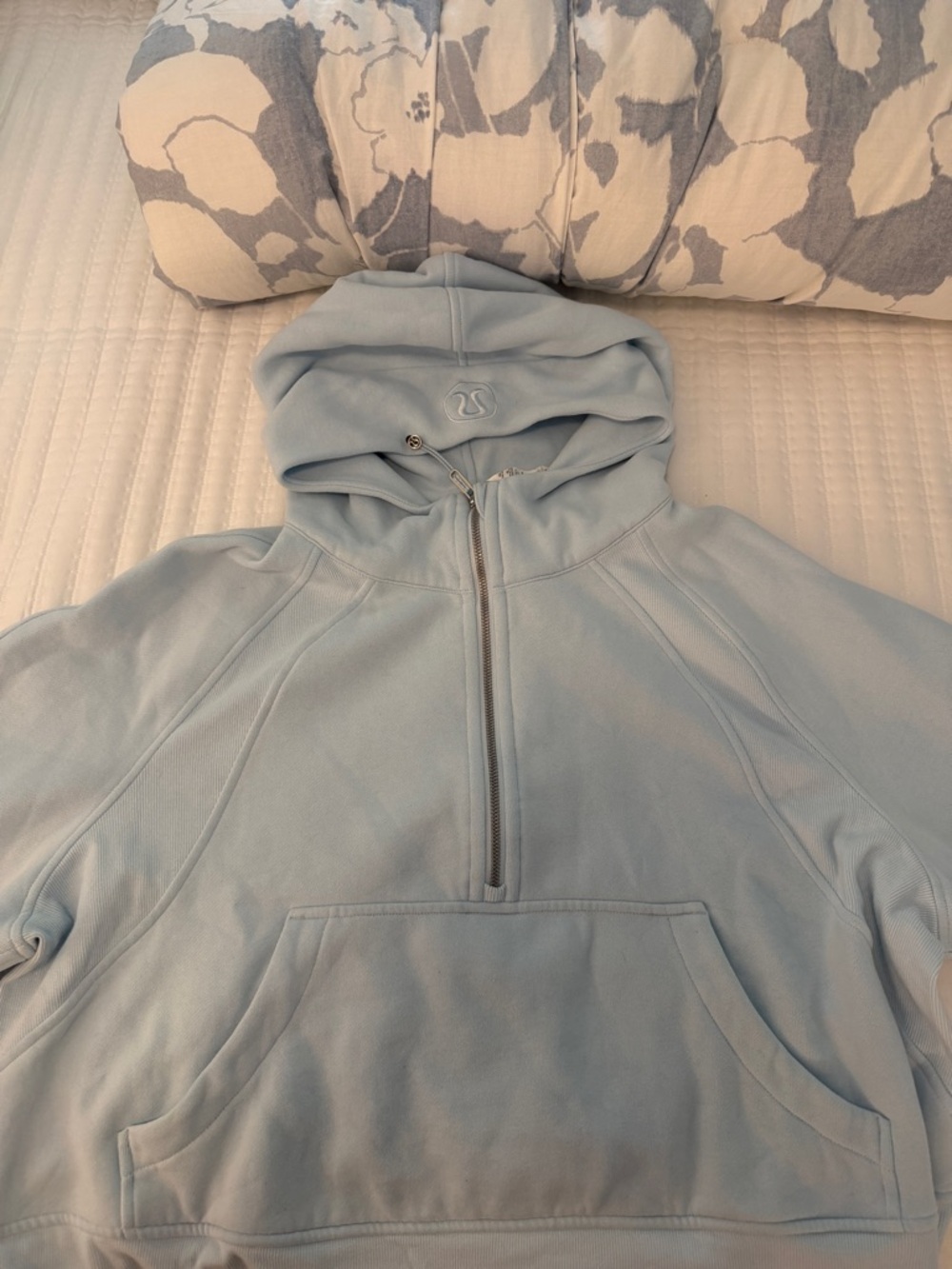 lululemon athletica Light Blue Half-Zip Scuba Hoodie